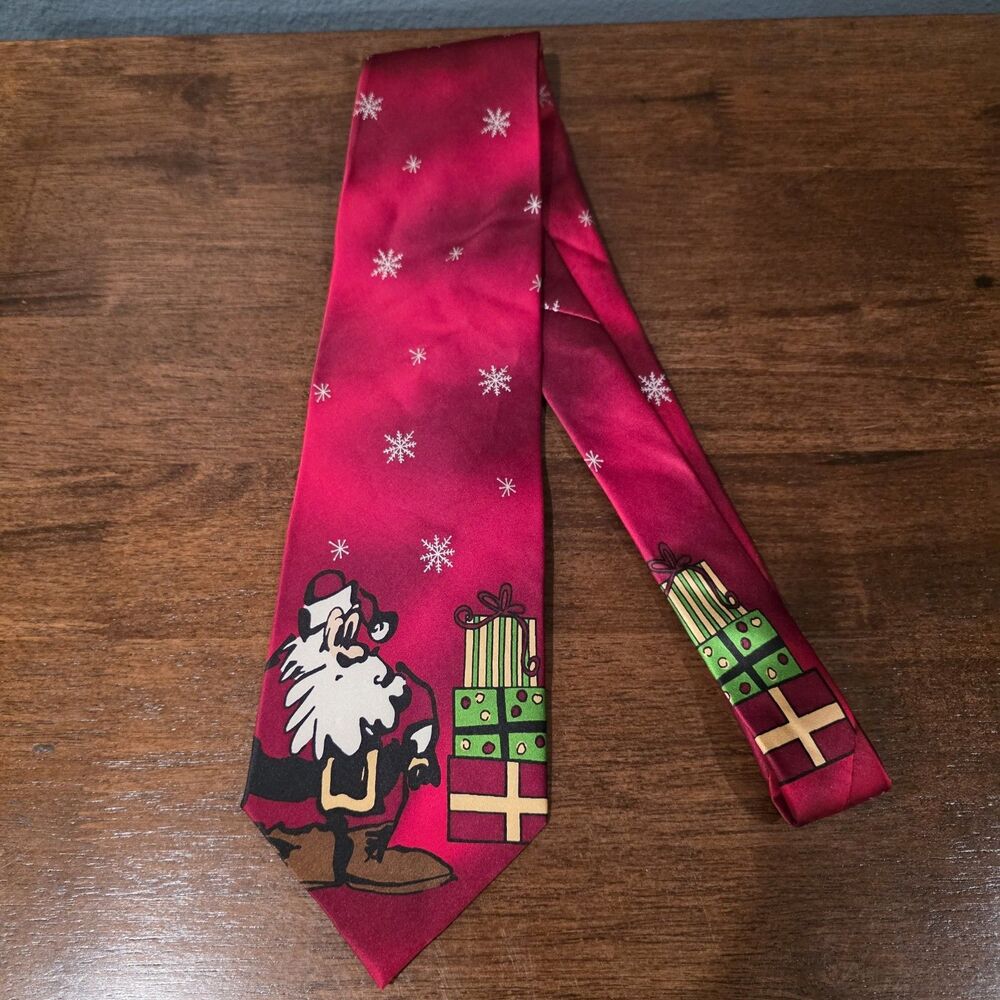 J. GARCIA Limited Edition Men's 100% Silk Tie Christmas Theme Santa Presents